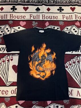 Excalibur Las Vegas Black Short Sleeve Graphic Tee - Dragon Flame